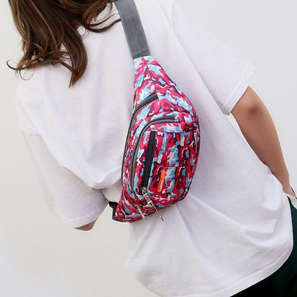

camouflage print shoulder messenger handbags women men nylon waist fanny belt packs casual outdoor sports crossbody chest bags
