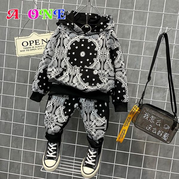 

spring autumn kids clothes baby clothing boys sweater + pants 2 pcs set fashion geometric totems boy sets, White