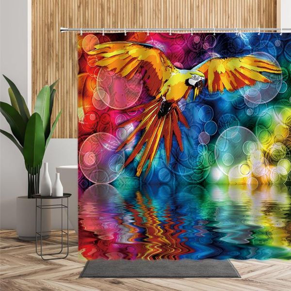 

shower curtains 3d art animal pattern bathroom curtain parrot bath screen waterproof modern home decoration fabric set 240x180cm