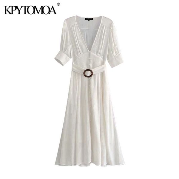 

women elegant fashion with belt pleated midi dress vintage v neck short sleeve female dresses chic vestidos mujer 210420, Black;gray