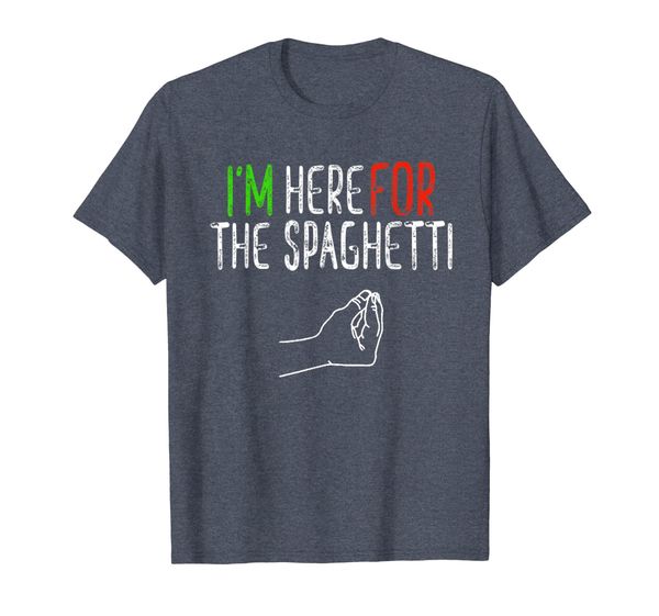 

here for the spaghetti funny hand italian food gift t-shirt, White;black