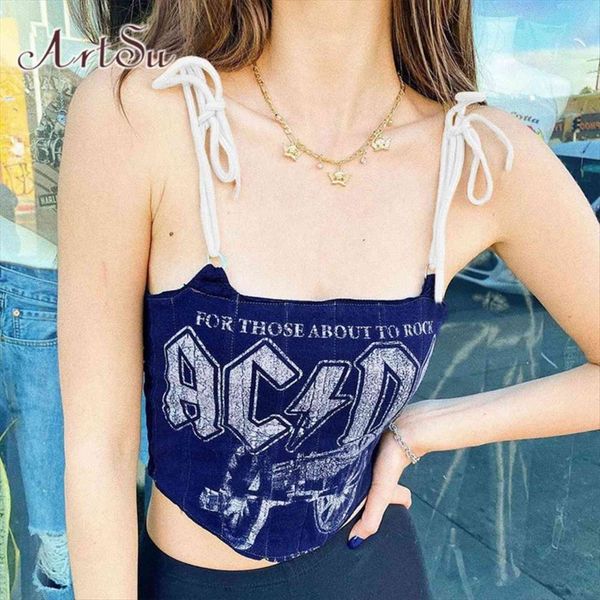 

summer print sleeveless women cami backless lace up streetwear camisole casual vintage tank ladies ve52473, White