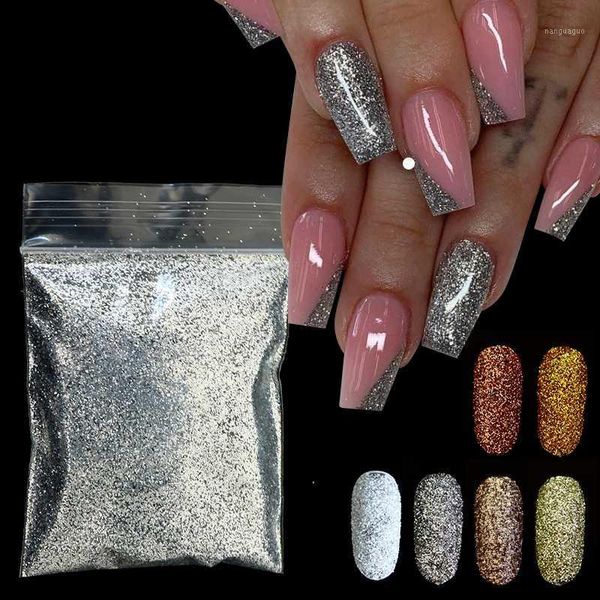 

10g gold silver shiny nail art glitter powder flakes dust sparkly chrome pigment polish manicure decorations1, Silver;gold