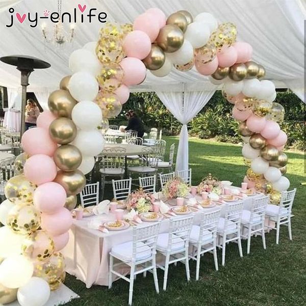 

party decoration 1set pink white balloon garland arch kit gold confetti wedding birthday decorations baby shower kids