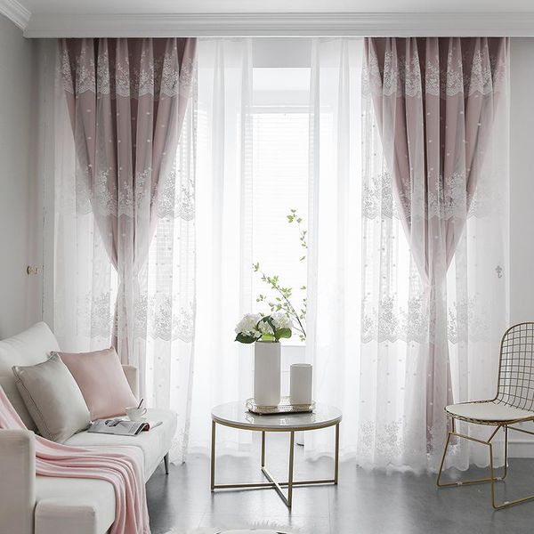 

curtain & drapes korean lace sheer curtains for living room solid blackout girls bedroom princess backdrop window decor
