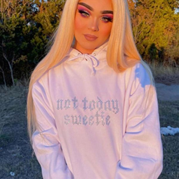 

women's hoodies & sweatshirts europe and america harajuku letter pattern rhinestone loose sports y2k shadow street hoodie dark jacket k, Black