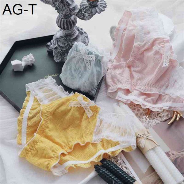 

2021 new cotton girl's briefs star mesh lovely ear ee women's underwear, Black;pink