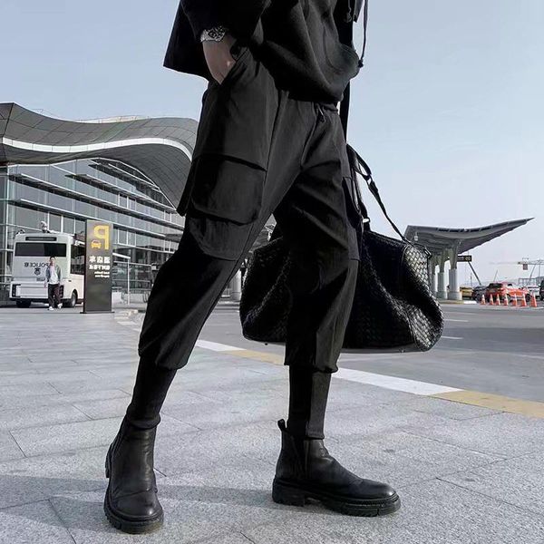 

streetwear men's jogging pants spring autumn fashion casual harajuku joggers male's clothes korean style hip hop pencil trousers, Black