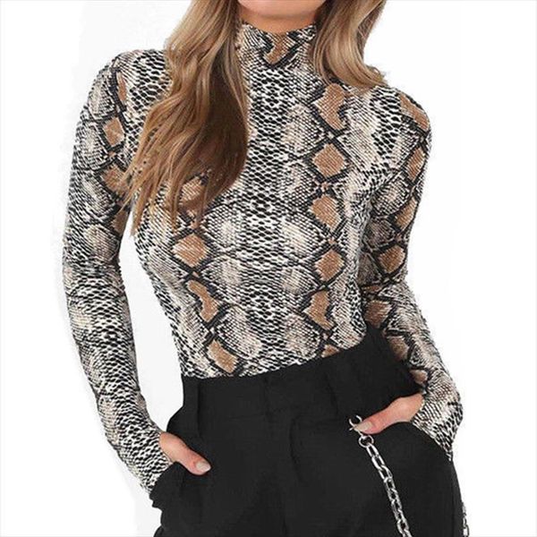 

snake skin print bodysuit bodysuits women rompers long sleeve high cut leotard womens romper, Black;white