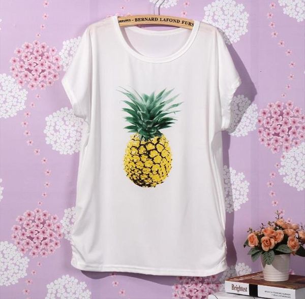 

2015 harajuku pineapple print casual womens loose white tee hipster zt203 28