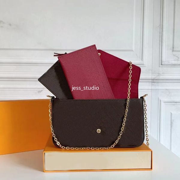 

fashion lady wallet business one-shoulder messenger chain handbag high-quality leather square multi-color optional, Red;black