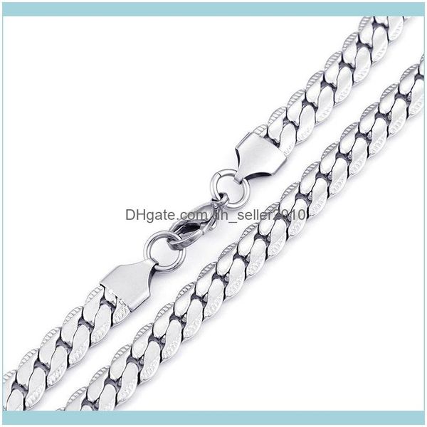 

necklaces & pendants jewelryeuropean and american style titanium steel fashion necklace with chain chains drop delivery 2021 jltfl, Silver