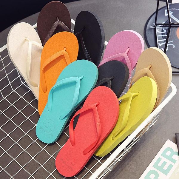 

slippers fashionable women's sandals and summer fashion flip flops flat bottom beach comfortably non-slip sole dropship1, Black
