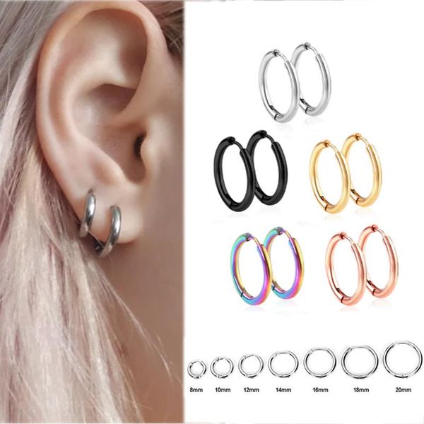 

hoop & huggie multi-size small earrings women girl fashion goth round circle earring 2021 teens anti-allergy brinco party accessorie, Golden;silver