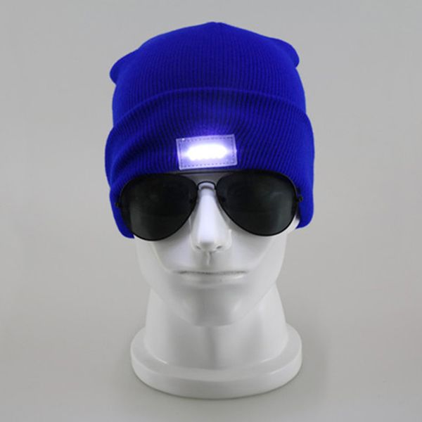 5 LED de malha lanterna Beanie Beanie Winter Knit Snapbacks Head Flutuador Chapéu Caçador De Camping Grilling Light Up Hats Kit Item