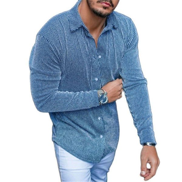 

men's casual shirts vintage turn-down collar button cardigan fashion male slim ribbed woven solid long sleeve autumn shirt, White;black