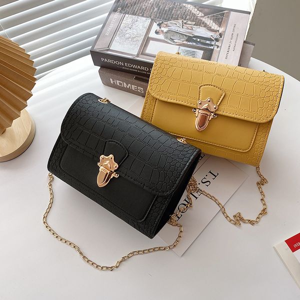

evening bag 2021 japanese and korean trend pu simple lock casual small square chain single shoulder fashion women's