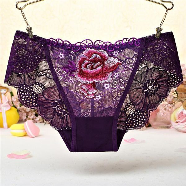 

women's panties transparent underpants women underwear lace close-fitting female ultrathin seamless briefs knick, Black;pink