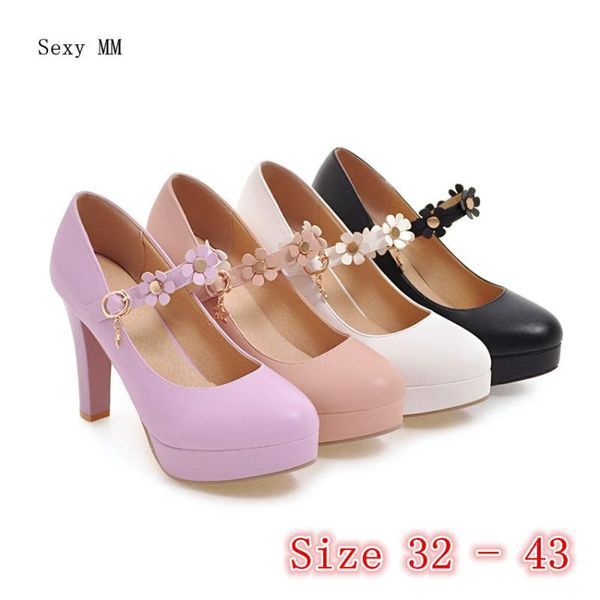 

dress shoes women high heel platform pumps woman heels party wedding kitten small plus size 32 33 - 40 41 42 43, Black