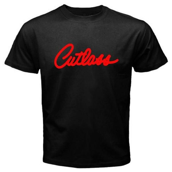 

men's t-shirts cutlass racing logo black t-shirt, White;black