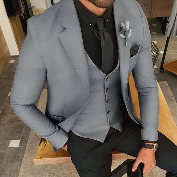 

men's suits & blazers 2021 costume business men wedding groom tuxedo slim fit terno masculino prom party mens suit blazer 3 pcs jacket+, White;black