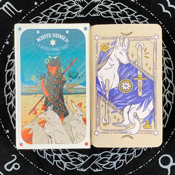 

white numen a sacred animal oracles cards divination fate tarot deck board game for women girls