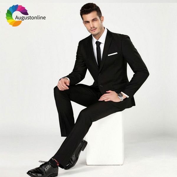 

men's suits & blazers elegent designs black business men for wedding suit set slim fit man blazer jacket pants 2piece groom t, White;black