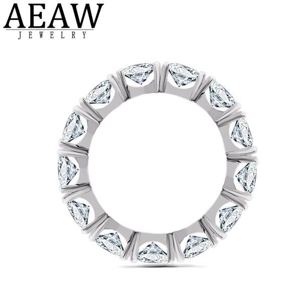 

cluster rings aeaw solid 14k 585 white gold 3mm 4mm 5mm df color engagement ring wedding moissanite full enternity diamond band for women, Golden;silver