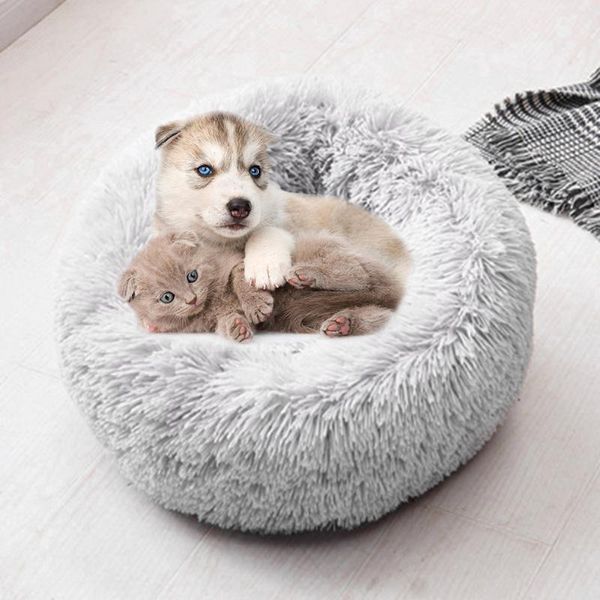

wear-resistant portable pet nest foldable round cashmere kennels durable puppy house warm sleeping bed products & pens