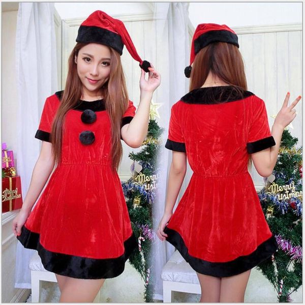 

christmas costume performance costume little red hat, Black;red