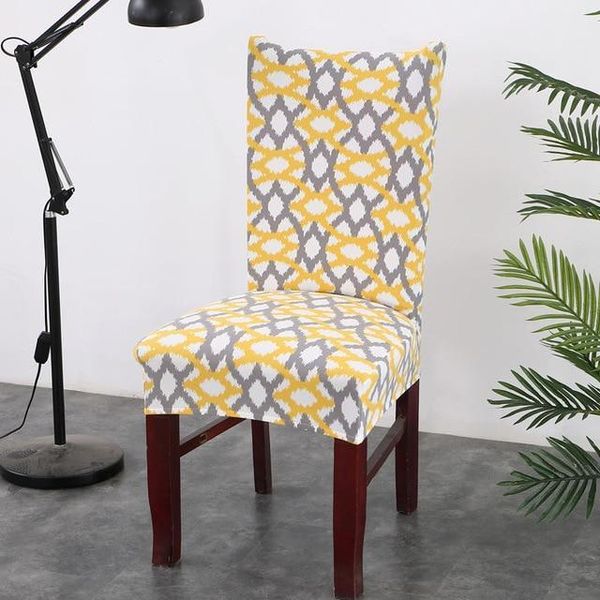 

chair covers print color spandex elastic dining slipcover modern removable anti-dirty kitchen seat case stretch cover for banquet