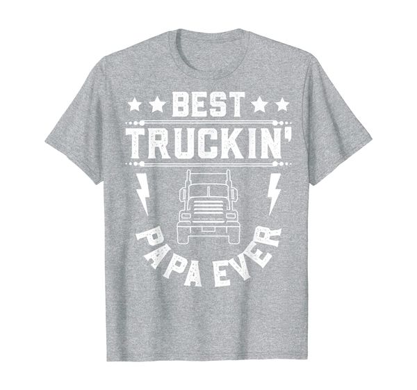 

mens trucking papa ever funny trucker t-shirt, White;black