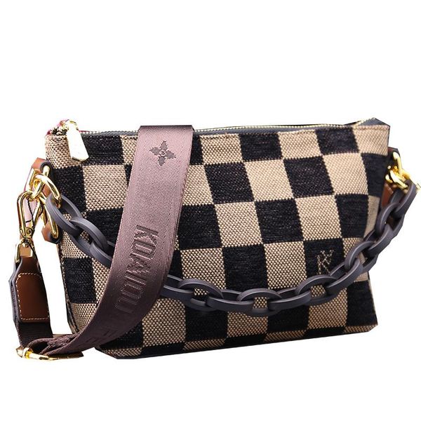 

evening bags canvas plaid single shoulder messenger chain small bag 2021 fashion luxury designer purses and handbags sac luxe femme