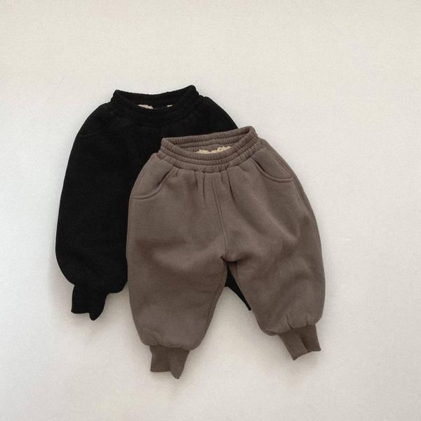 

trousers thickened guard pants autumn winter korean version boys' and girls' double-layer cashmere warm kindergarten sports, Blue