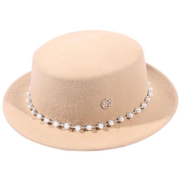 

wide brim hats children wool100% fedoras for women man pear belt ladies cap fashion flat hat luxury autumn, Blue;gray