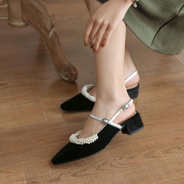 

dress shoes blocked heels for women black sandals pearl women's summer woman mules closed toe comfortable sandal