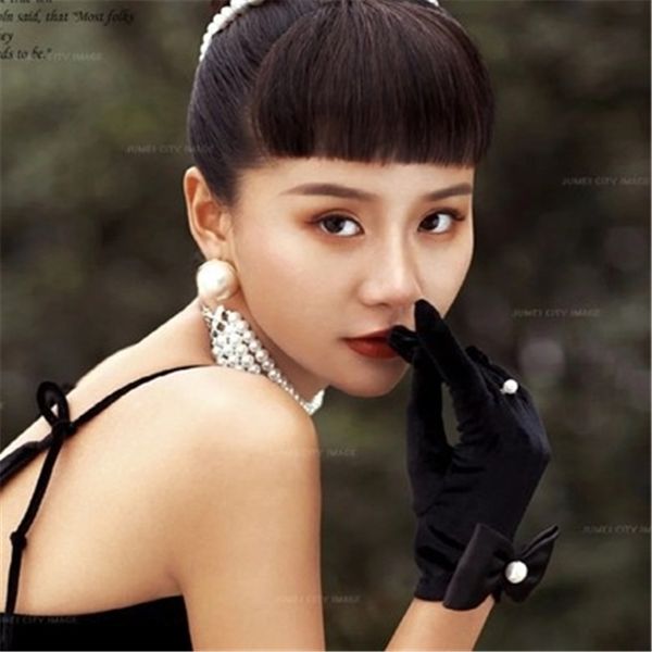 

pak bridal wedding bridal dress mittens accessories short velvet autumn and winter gloves dress accessories performance p gloves, Blue;gray