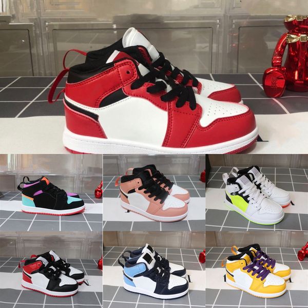 

little kids 1 basketball shoes wolf grey blue black white gold concords boys girls sports sneakers tennis size 26-35v2hh