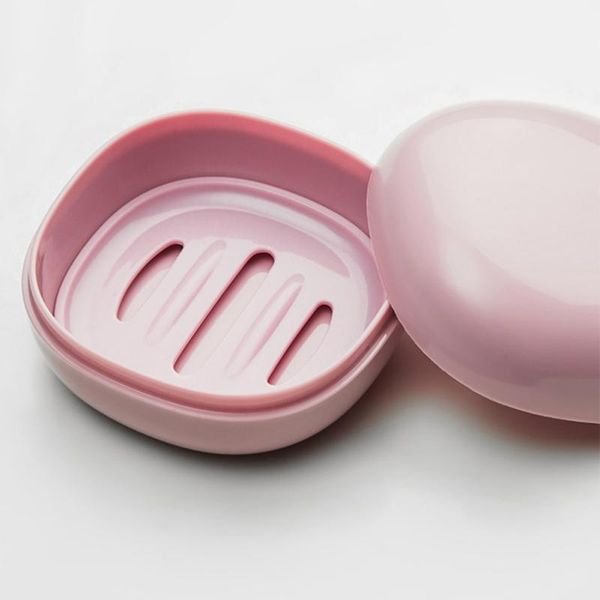 

soap dishes 2021 style portable box travel waterproof lid drain tray home bathroom toilet large blue