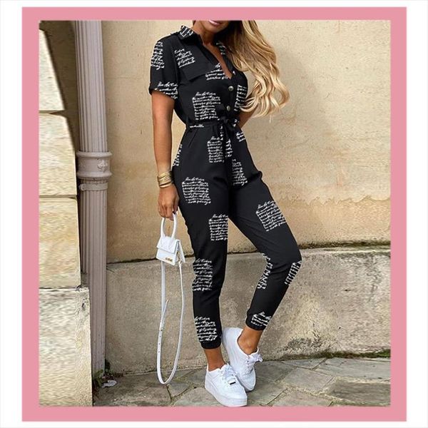 

letter striped leopard tshirts summer womens romper casual v deep neck one piece rompers belt bodysuit fashion clothing, Black;white