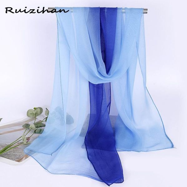 

women's swimwear ruizihan gradient scarves summer scarf transition color thin show light long dance hooded, White;black