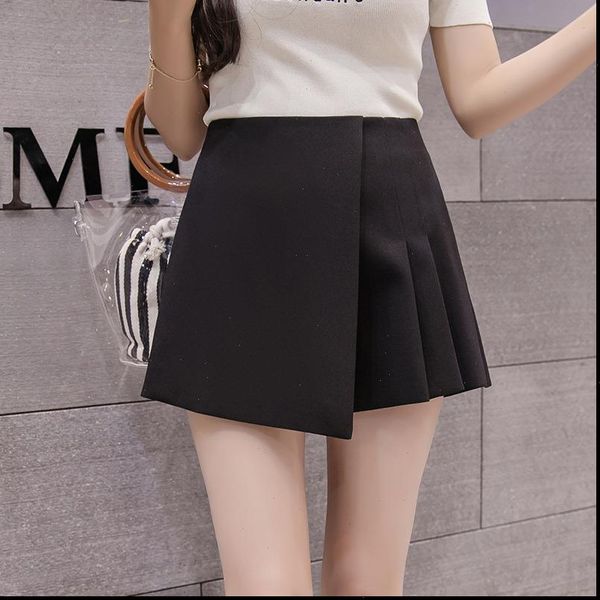

womens shorts high waist loose white skirt women for summer autumn korean chiffon spring plus size, White;black