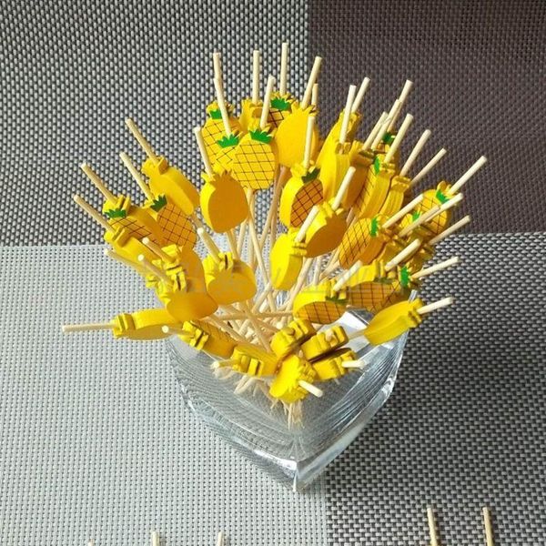 

forks f2tb 100 pcs disposable bamboo picks fruit cocktail handmade toothpicks picnic party supplies decor