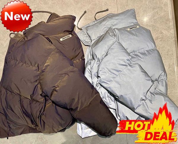 

ins net red same style sse men's down & parkas 21ss designer jacket highest version light for evening laser reflection popularity lette, Black