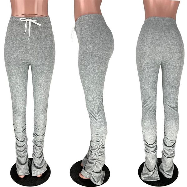 

high street leggings joggers skinny drawstring waist sweatpants femme sweat pants women ruched stacked solid trousers women's & capris, Black;white