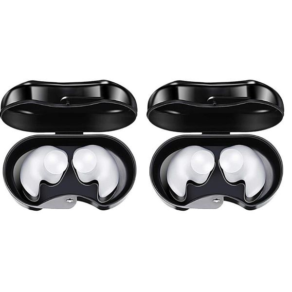 

nose clip 2pairs silicone earplugs soft swimming storage box noise cancelling reusable hearing protection for bathing surfing