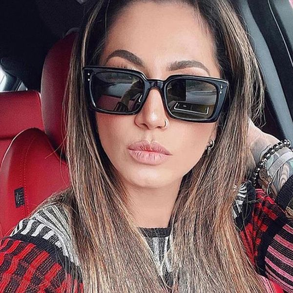 

retro rectangle sunglasses women brand vintage square sun glasses ladies uv400 oculos lunette de soleil femm, White;black