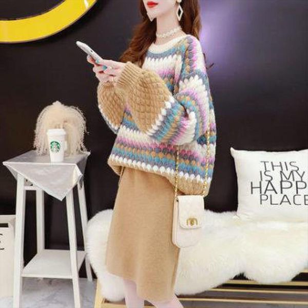 

clothes long sleeve printed women tracksuits and high waist skirt autumn fashion ladies knit sweater two piece set, Gray