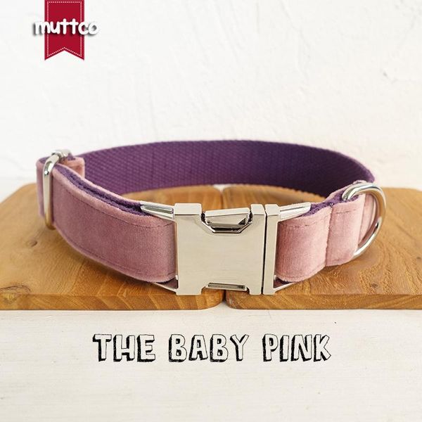 

10pcs/lot muttco adjustable dog collar the baby pink handmade pet products metal buckle double cloth leash udc080 collars & leashes
