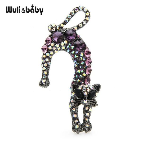 

pins, brooches wuli&baby rhinestone lovely cat women men pet animal party causal brooch pins gifts, Gray